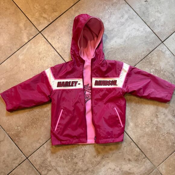 Harley-davidson kids Pink and Burgundy Jacket - Picture 1 of 8